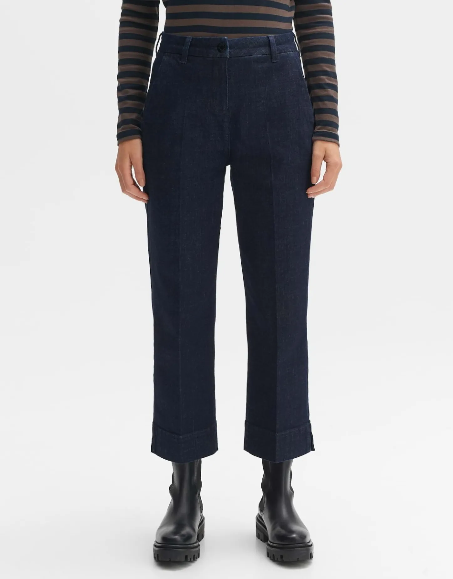 Frau someday Fashion Jeans>Cropped Wide Jeans Mila Slit Blue